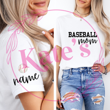 Baseball Mama with Sleeve T-Shirt